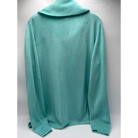 Croft & Barrow Womens 1X Mint Green Cowl Neck Long Sleeve Knit Sweater - Picture 5 of 8